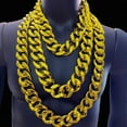 thumbnail image 2 of HAOAN Faux Gold Chain Necklace Hip Hop Thick Large Gold Chain Big Chunky Necklace Punk Rapper Chains Costume Photography Props, 2 of 18