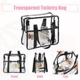 thumbnail image 3 of Unique Bargains Clear Toiletry Bag Waterproof Transparent Tote Bag for Women Zipper Makeup Bag Black, 3 of 7