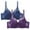 Blue, variant on WREESH Womens Lace Bralette Comfortable Everyday Push Up Bra Soft Padded Wireless Plunge Bra Adjustable Strap Underwear 2 Pack Beige