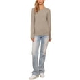 thumbnail image 2 of Lightweight Sweaters for Women Crew Neck Long Sleeve Wave Hem Casual Fall Outfit 2025 Soft Pullover Sweater Tops XS Camel, 2 of 6