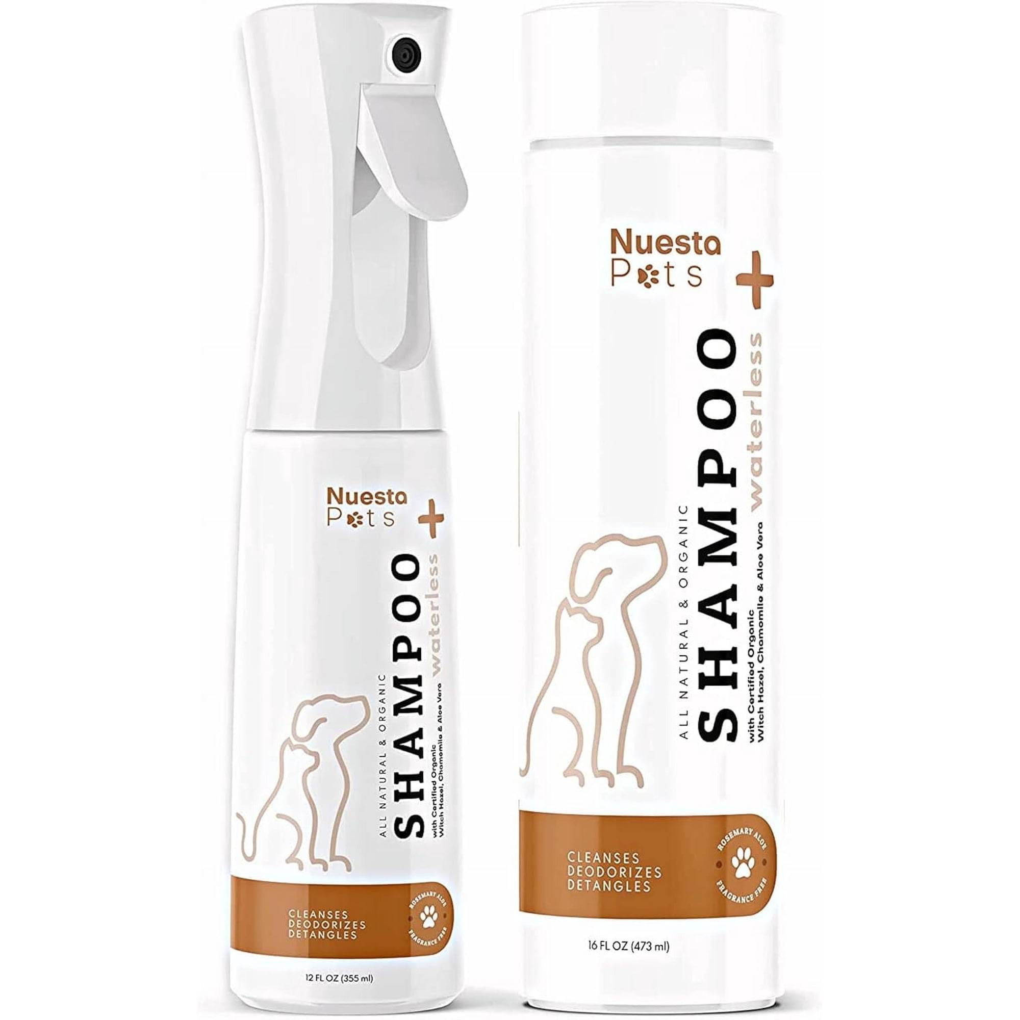 Nuesta Pets Waterless Cleaning Moisturizer Conditioner Deodorizer Shampoo for Dogs & Cats, 28 oz