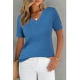 thumbnail image 2 of Arach&Cloz Women's Wool Blend Summer Fall Tops Lightweight Business Casual Blouses, 2 of 6