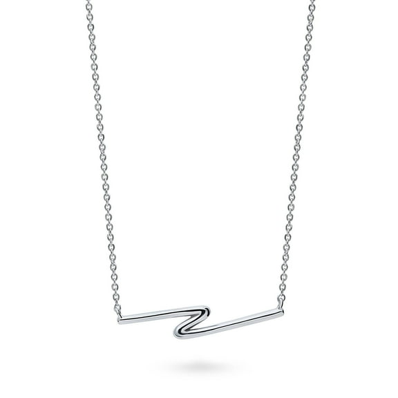 BERRICLE Sterling Silver Pendant Necklace for Women, Rhodium Plated 16 inch