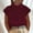Wine, variant on LADIGASU Ladies' Spring And Summer Casual Solid Color Top Casual High Neck Linen Breathable T-shirt