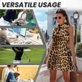 thumbnail image 6 of Uorisanigo Leopard Print Matching Couple Outfits Mens Golf Shirts 1/4 Zip Up Short Sleeve Golf Shirt Tennis Collared T-Shirt and Golf Clothes for Women Build in Shorts with Pockets, 6 of 8