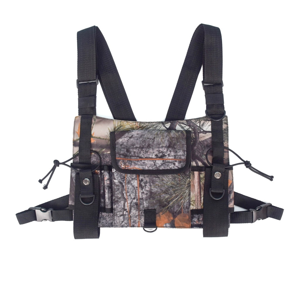 US Tactical Radio Chest Bag Rig Pack Holster for Hunting Survival Radios Pocket 