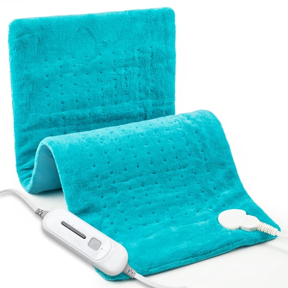 12"x24" Double Sided Heating Pad, Heat Pad with 3 Settings for Neck & Shoulders, Heat Patches, Light Blue