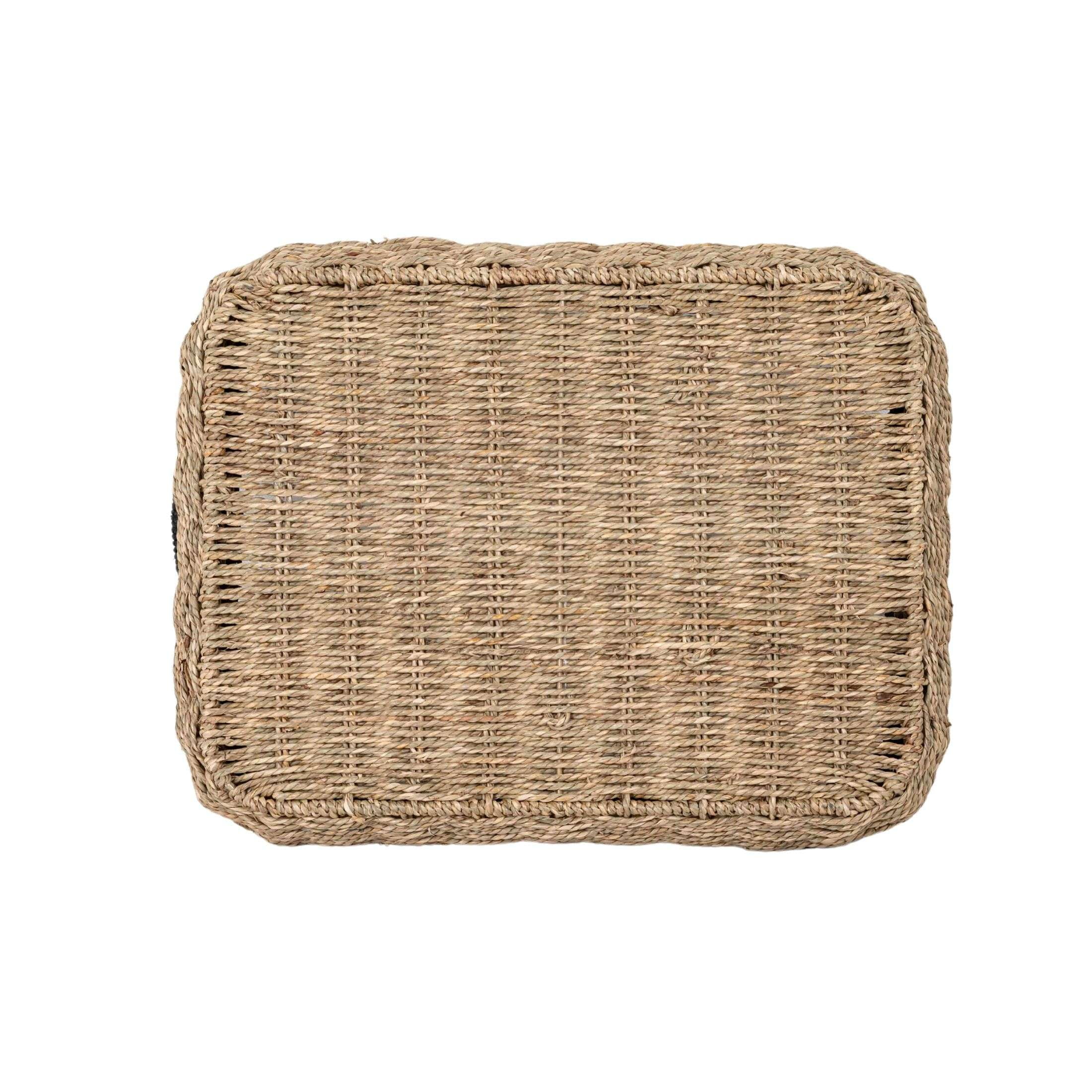 (2 pack) Better Homes & Gardens Seagrass Tray Storage Basket with Handles