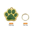 thumbnail image 4 of Uxcell 2 Set Pet ID Tags Cute Paw Shape, 30x30mm Metal Personalized Engraving Up to 5 Lines for Pet Dog ID Tags (Green), 4 of 6
