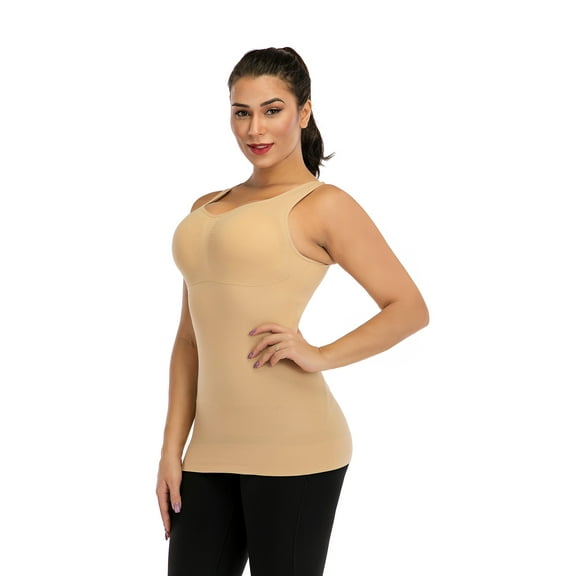 FANNYC Women’s Shapewear Tank Top Tummy Control Compression Cami Shaper Seamless Shaping Camisole Slimming Padded Tanks Up Size To 3XL
