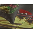 thumbnail image 4 of Ambesonne Dinosaur Quilted Bedspread Set 3 Pcs, Aggressive Wild T-Rex, Queen Size, Dark Brown Fern Green, 4 of 5