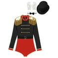 thumbnail image 4 of TiaoBug Women Ringmaster Lion Tamer Costume Tassel Circus Ringleader Bodysuit Jumpsuit Cosplay Outfits Black S, 4 of 7