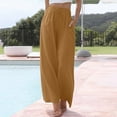 thumbnail image 5 of Women Pants Women Wide Leg Pants Women's Casual Pants High Waisted Wide Leg Fashion Drawstring Elastic Trousers Comfy Straight Leg Long Pants with Pockets, 5 of 7