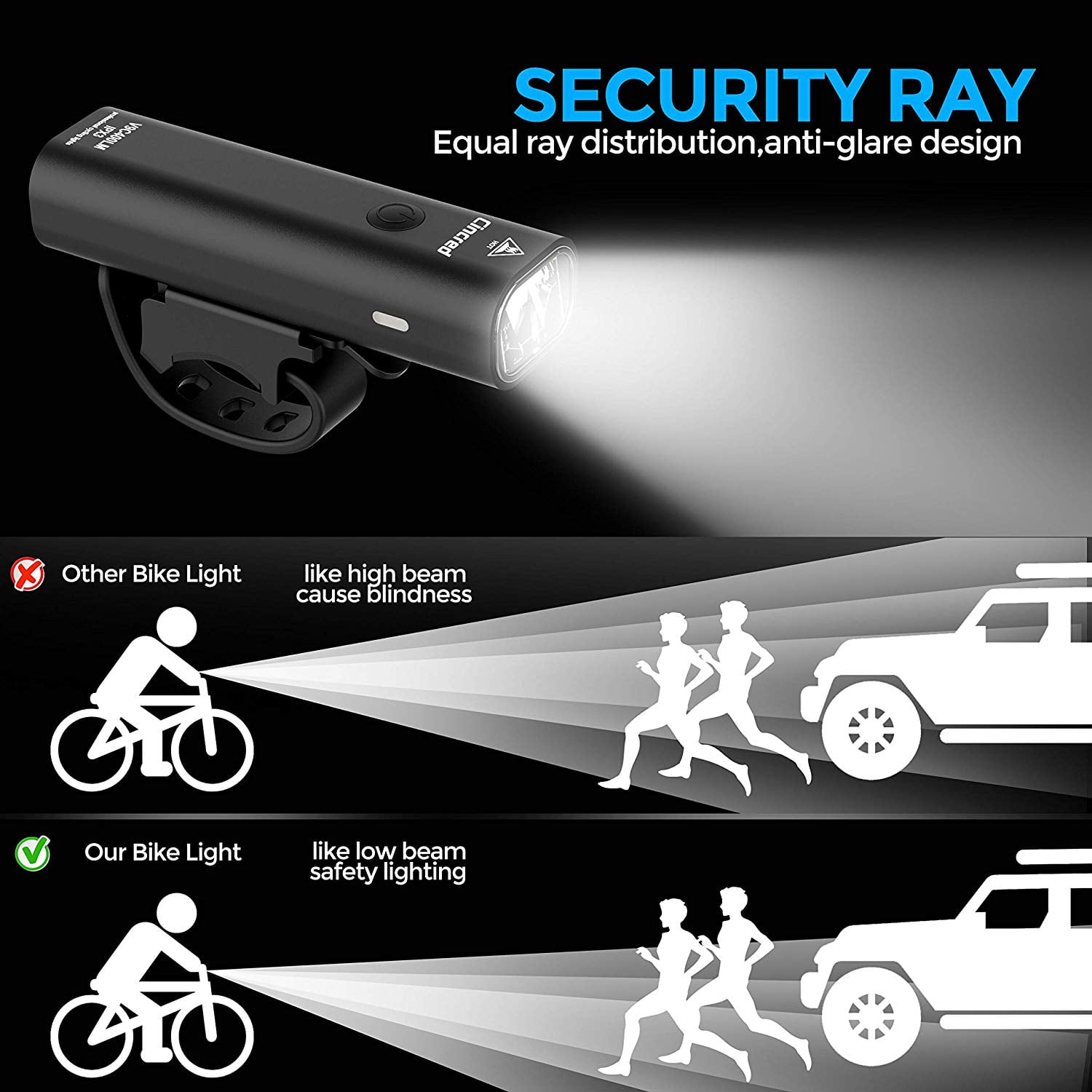 Road Bike Headlight Bike Quick Release Mount Teepao USB Rechargeable Bike Light LED Lights For Bikes 