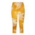 thumbnail image 3 of Leggings for Women Tummy Control High Waist Stretchy Halloween Graphic Yoga Pants, 7/8 Length Slim Workout Running Leggings Yellow Vacation Outfits for Women XL, 3 of 3