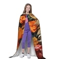 thumbnail image 4 of Honeii Vintage Colorful Flower Puppy Print Poncho Cape, Cloak Coat, Snuggly Hooded Wearable Blanket, Hooded Cape For Teenagers,Halloween Costumes-Large, 4 of 7