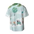 thumbnail image 5 of Uemuo Animals Riding Across The Sky Pattern Cotton Linen Short Sleeve Shirts,Casual Lightweight Button Down Shirts,Vacation Beach Summer Tops-X-Large, 5 of 7