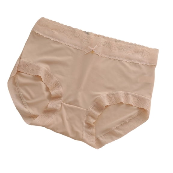 JUSLIO Ladies Underwear Cotton Briefs Soft Comfortable Breathable Panties Beige L