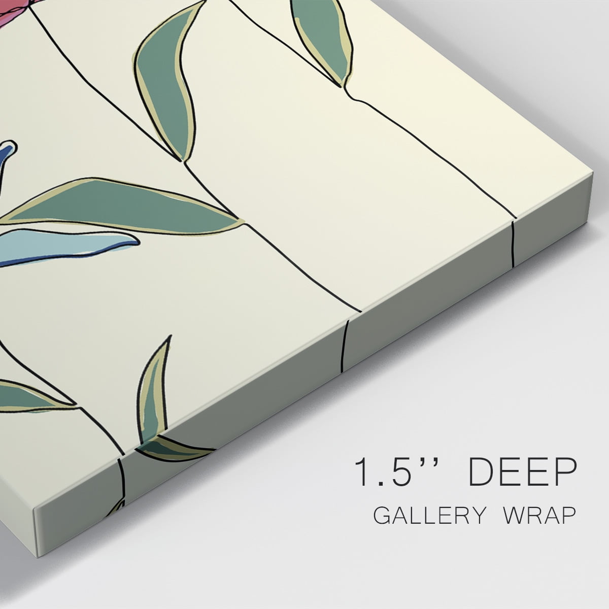 Colored Floral I Premium Gallery Wrapped Canvas - Ready to Hang