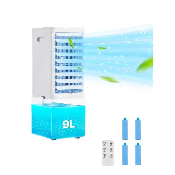 VEVOR Evaporative Air Cooler, 1800 CFM with 6.8 Gallon Water Tank Swamp Cooler, Portable Cooling Fan with Remote Control,3 Speeds