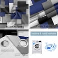 thumbnail image 4 of Navy Blue Black Geometric Blackout Curtains for Bedroom/Living Room, Thermal Insulated Kitchen Curtains, Modern Abstract Art Block Grommet Darkening Window Treatment Drapes 27.5"x39"x2, 4 of 8