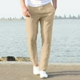 thumbnail image 2 of Elainilye Fashion Khaki Pants Mens Casual Work Lounge Pants Pure Elastic Waist Long Pants Trousers, 2 of 9