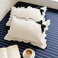 thumbnail image 6 of VBBHG Ruffle Pillow Shams Lace Pillowcase 2 pcs Pillow Case Home Bed Pillowslip, 6 of 6
