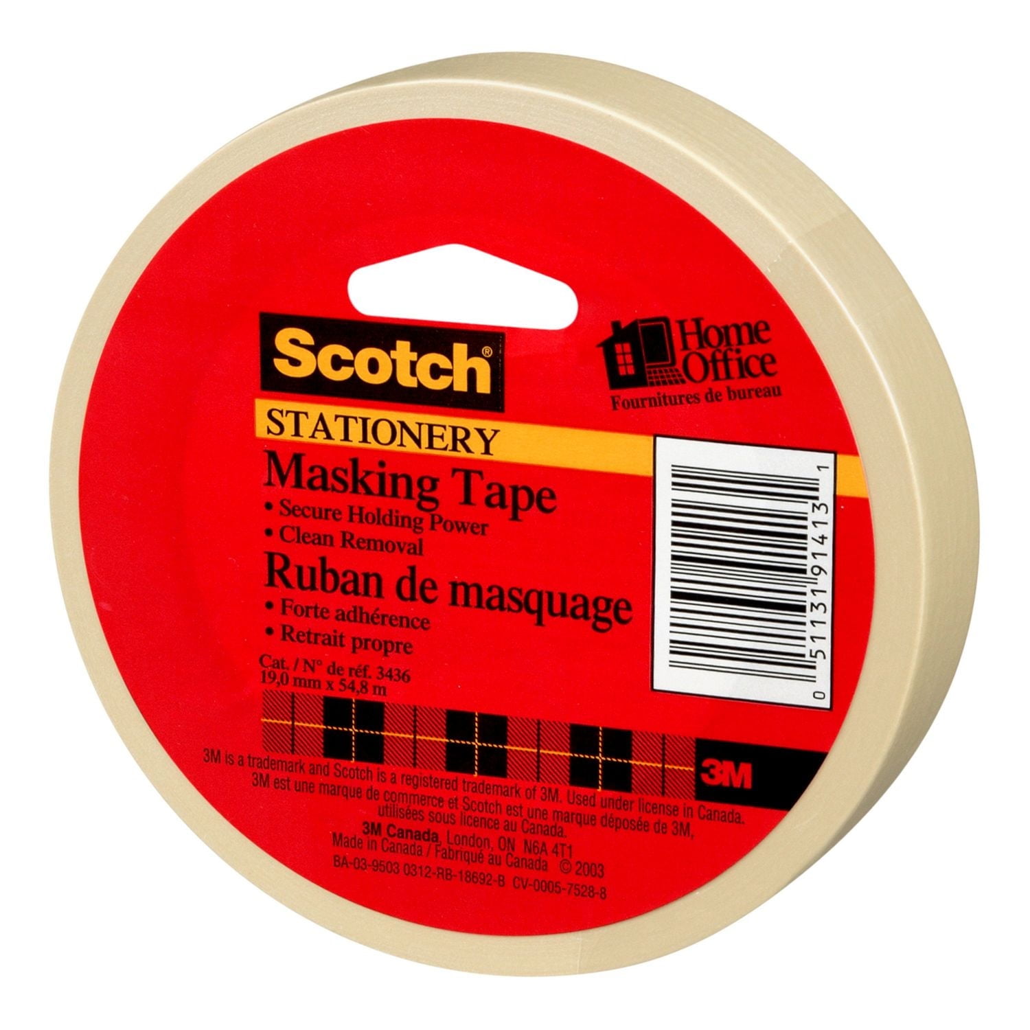 Scotch® Stationery Masking Tape, Scotch® Tape 3436-C-RP12