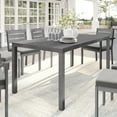 thumbnail image 2 of Martha Stewart 71" Indoor-Outdoor Patio Table with Gray Brushed Woodgrain Aluminum Finish, 2 of 10