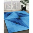 thumbnail image 3 of Ahgly Tapis d'Intérieur Lavable en Machine Carré Transitionnel Bleu, 4 Pieds Carré, 3 of 7