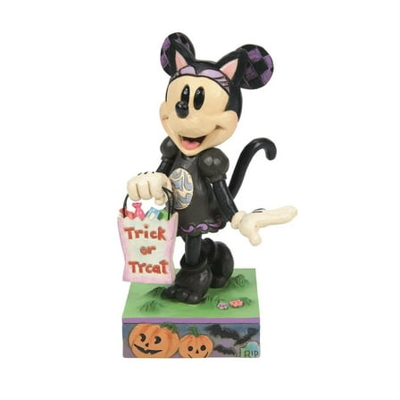 Jim Shore Disney Halloween Minnie Mouse in Black Cat Costume Cat n' Mouse