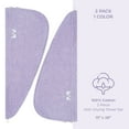 thumbnail image 3 of American Soft Linen 100% Cotton Turkish Hair Drying Towels, 2 Piece Quick Drying Hair Turban Towel Wrap, Lilac, 3 of 6
