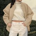 thumbnail image 2 of Wyzesi Fall Coats for Girls Size Fashionable Loose Casual Street Style Solid Color St and Up Collar Concealed Button Jacket Christmas Jackets Costumes, 2 of 5