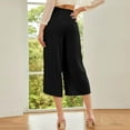 thumbnail image 4 of Lumtrix Womens Wide Leg Capri Pants 2026 Spring Summer Baggy High Waisted Trendy Cropped Trousers with Pockets Black XL, 4 of 6
