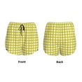 thumbnail image 5 of Picia Yellow Checkboard Pattern Women's 2 in 1 Athletic Running Shorts High Waisted Workout Casual Gym Sweat Shorts with Comfy Liner Zipper Pockets-, 5 of 9