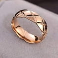 thumbnail image 3 of Unisex Titanium Steel Rhombus Ring, Electroplated Stainless Steel, Faceted Design, Gold, Silver, or Rose Gold Finish, 3 of 5