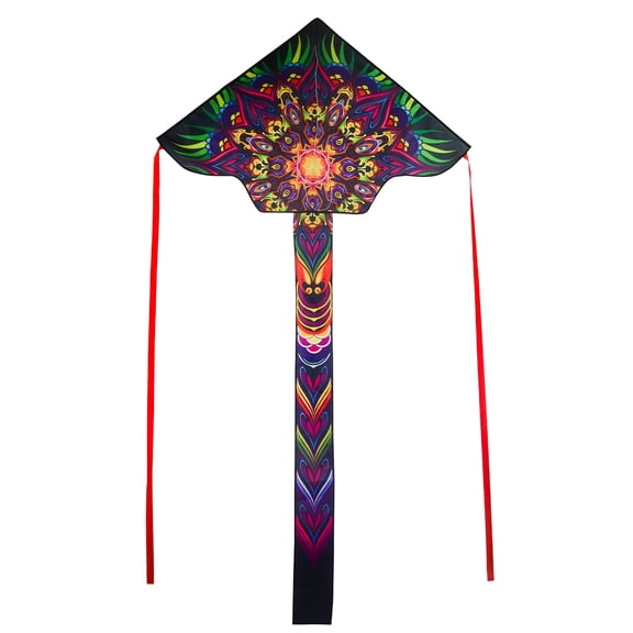 In the Breeze 3241 — Mandala 45-inch Fly-Hi Kite - Colorful Single Line Kite - Ripstop Fabric - Kite Line and Bag Included