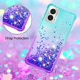 thumbnail image 5 of Compatible with Motorola Moto G Play 2024 Case Girls Women Liquid Glitter Heavy Duty Shockproof Back Cover Soft TPU Bumper Silicone Slim Protective Cover for Moto G Play 4G 2024 Gradient Blue, 5 of 14