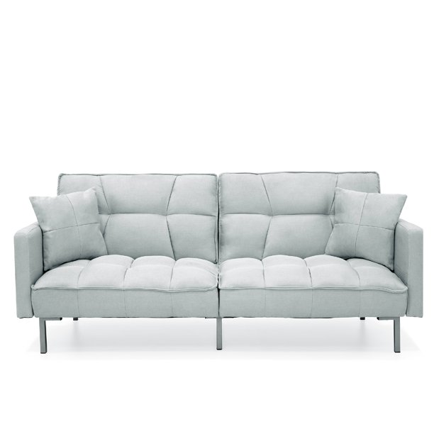 Best Choice Products Convertible Living Room Linen Fabric Tufted Split