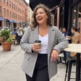 thumbnail image 3 of Agnes Orinda Plus Size Blazers for Women Plaid Notched Lapel Long Sleeve Business Casual Blazer Jackets 4X Black White, 3 of 9