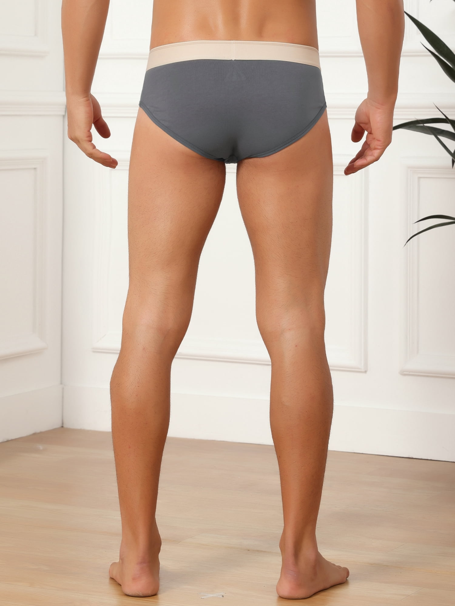 DARING DIVA Men's 3-Pack Knitted Elastic Waist Underwear 34 1 Brown 1 Green 1 Dark Gray