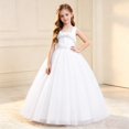thumbnail image 2 of SJLDQY Flower Girls Maxi Dress Sleeveless Tulle Princess Dress Bridesmaid Wedding Pageant Party Formal Gowns, 2 of 6