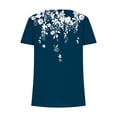 thumbnail image 5 of Pompotops Mode Femmes Casual Imprimé Col Carré Manches Courtes Tops Chemisiers Amples, 5 of 5