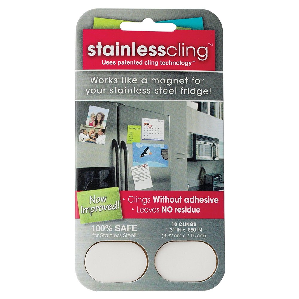 ClingBoard Stainless Cling Fridge Adhesives, 10Pack