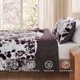 thumbnail image 4 of Regency Heights King Botanical Quilt Set, 3-Piece Reversible Floral Summer Quilt Coverlet Bedding Set, Plum Quilted Bedspread with Shams for All Season, 4 of 11