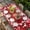 Red, variant on Black Mountains Table Cloths for 4 Foot Rectangle Tables, Modern Aesthetic Cherry Blossoms Cranes Patio Waterproof Elastic Fitted Tablecloths, Washable Rectangular Table Cover for Camping