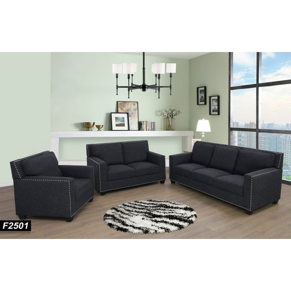PonLiving Furniture Gray Juarez 3 Piece Living Room Set