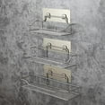 thumbnail image 2 of Stainless Steel Bathroom Storage Shelf Punch-Free Kitchen Bathroom Toilet Wall Hanging Storage Rack, 2 of 9