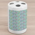 thumbnail image 1 of Adventure Cartoon Ceramic Toothbrush Holder, Colorful Ornamental Design of Rising Hot Air Balloons on Sky Background, Decorative Versatile Countertop for Bathroom, 4.5" X 2.7", Multicolor, 1 of 4