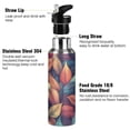 thumbnail image 3 of Yayeee 20oz Insulated Water Bottle Double Wall Stainless Steel with Flip Straw Lid, Blue Vibrant Leaves Pattern, 3 of 7
